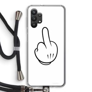 Middle finger white: Samsung Galaxy A32 5G Transparant Hoesje met koord