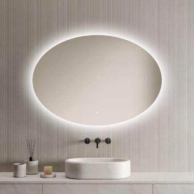 LoXa - Badkamerspiegel Rondo met LED 100x70cm - Rond Design - Randverlichting - Dimbaar - Anti-condens - Geheugenfunctie - Touchbediening - Energiezuinig