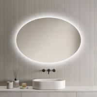 LoXa - Badkamerspiegel Rondo met LED 100x70cm - Rond Design - Randverlichting - Dimbaar - Anti-condens - Geheugenfunctie - Touchbediening - Energiezuinig