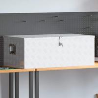 VidaXL Opbergbox 100x55x37 cm aluminium zilverkleurig