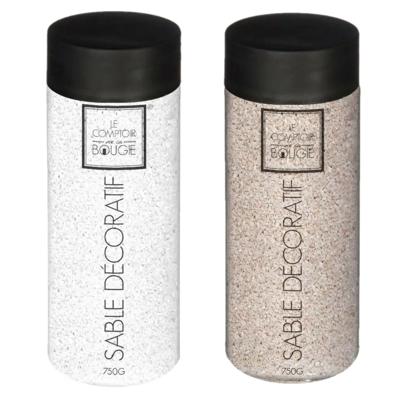 Atmosphera Decoratie zand - 2x potjes - wit en beige - 750 gram - Zandkorrels - hobby vulmateriaal
