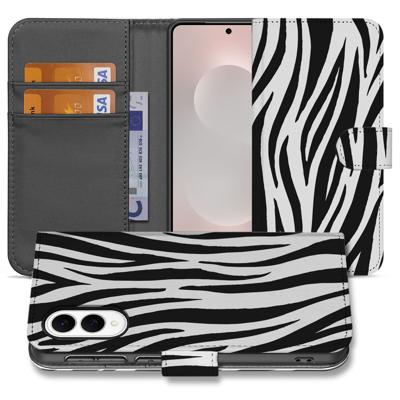 Samsung Galaxy S25 Edge | Telefoonhoesje | Met pasjeshouder | Zebra