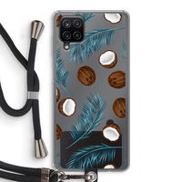 Kokosnoot roze: Samsung Galaxy A12 Transparant Hoesje met koord