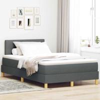 Boxspringbed met Matras & LED Donkergrijs 120x190 cm Stof