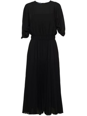 Prada robe mi-longue Sunray à design plissé - Noir