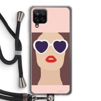 Red lips: Samsung Galaxy A12 Transparant Hoesje met koord