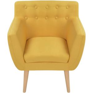 The Living Store Fauteuil X - Fauteuils - 70 x 59 x 74 cm - Geel