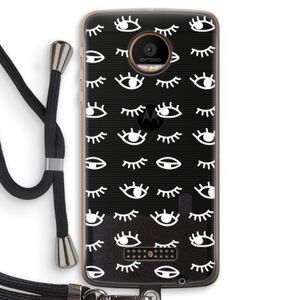 Eye pattern #3: Motorola Moto Z Force Transparant Hoesje met koord