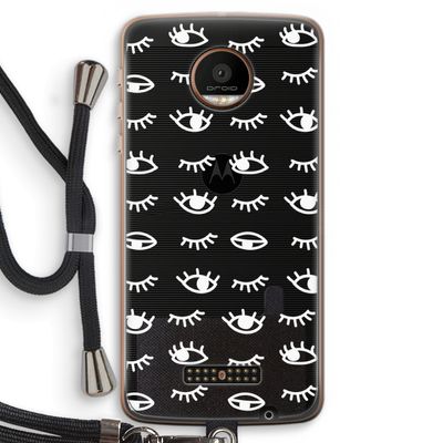 Eye pattern #3: Motorola Moto Z Force Transparant Hoesje met koord