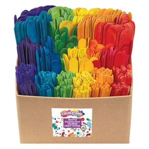 Colorations Gekleurde Houten Knutselstokjes Klaslokaal Pakket, 1200st.