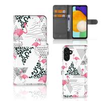 Samsung Galaxy A04s | Samsung Galaxy A13 5G | Telefoonhoesje | Met pasjeshouder | Flamingo Triangle