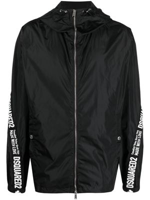 DSQUARED2 coupe-vent à bandes logo - Noir