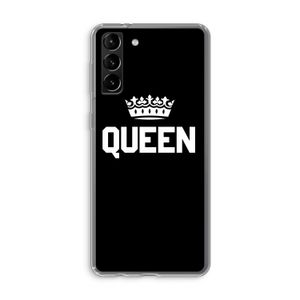Queen zwart: Samsung Galaxy S21 Plus Transparant Hoesje