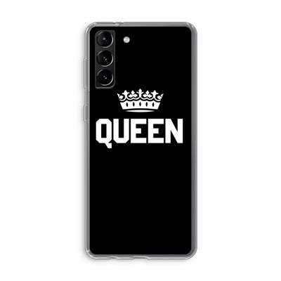 Queen zwart: Samsung Galaxy S21 Plus Transparant Hoesje