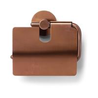 Toiletrolhouder Blue Label Vida | Wandmontage | Met klep | Messing | Geborsteld brons