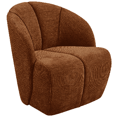 WOOOD Draaifauteuil 'Mojo' Geweven Rib, kleur Roestbruin