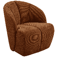 WOOOD Draaifauteuil 'Mojo' Geweven Rib, kleur Roestbruin