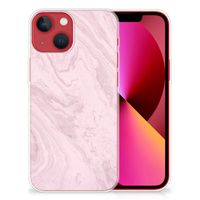 Apple iPhone 13 TPU Siliconen Hoesje Marble Pink - Origineel Cadeau Vriendin