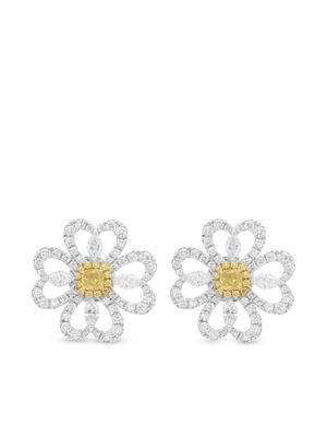HYT Jewelry boucles d'oreilles pendantes en or 18ct pavées de diamants - Argent