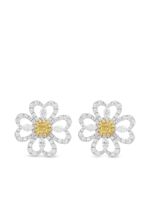 HYT Jewelry boucles d'oreilles pendantes en or 18ct pavées de diamants - Argent