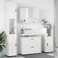 Badkamermeubelset met lade 4 pcs Hoogglans wit 30 x 35 x 192 cm
