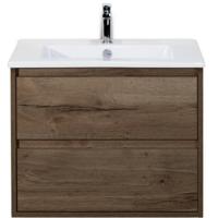 Porto Badmeubelset 70 cm - Tabacco - Keramische Wastafel Wit Slim