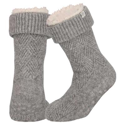 Apollo Huissloffen - dames - schapenwol - slofsokken - grijs - fleece gevoerd Apollo Huissloffen - dames - schapenwol - slofsokken - grijs - fleece gevoerd