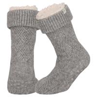 Apollo Huissloffen - dames - schapenwol - slofsokken - grijs - fleece gevoerd