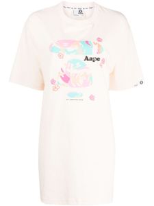 AAPE BY *A BATHING APE® t-shirt en jersey à logo imprimé - Tons neutres