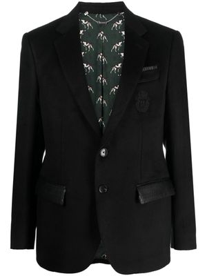 Billionaire blazer en soie à simple boutonnage - Noir