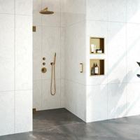 BRAUER Void nisdeur helder glas 100x200 omkeerbaar incl. glascoating PVD goud geborsteld GS-VON1H100200GG BRAUER Void nisdeur helder glas 100x200 omkeerbaar incl. glascoating PVD goud geborsteld GS-VON1H100200GG