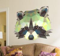Geometrische wasbeer muursticker