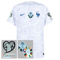 Frankrijk Dri Fit ADV Match Shirt Uit 2022-2023 + EK 2024 Kwalificatie Badges