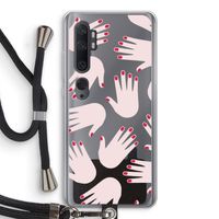 Hands pink: Xiaomi Mi Note 10 Transparant Hoesje met koord