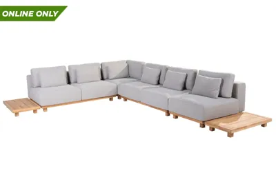 Paradiso loungeset groot met teak bijtafels