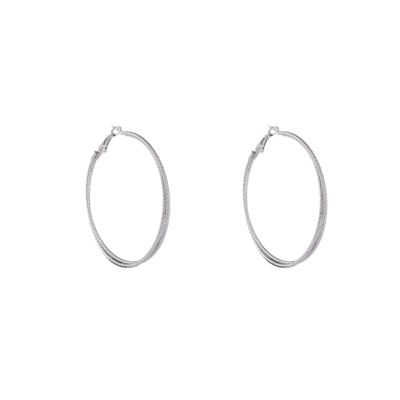 Day&Eve Dubbele Bewerkte Creolen 6,5 cm Zilver