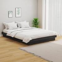 Bedframe massief hout grijs 140x190 cm - thumbnail