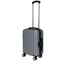 Cabine handbagage reis trolley koffer - zwenkwielen - 52 x 34 x 20 cm - 45 liter - zilver