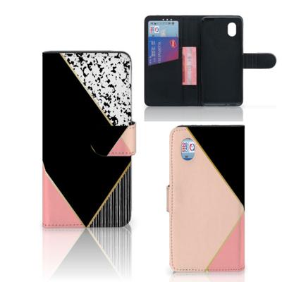 Alcatel 1B (2020) | Book Case | Zwart Roze Vormen
