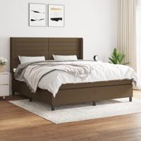 Boxspring met matras stof donkerbruin 160x200 cm