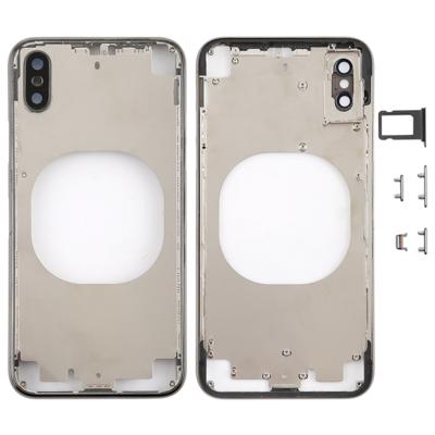 Transparante backcover met Camera Lens & SIM kaart lade & Zijtoetsen voor iPhone X (zwart)
