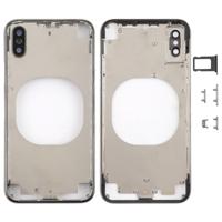Transparante backcover met Camera Lens & SIM kaart lade & Zijtoetsen voor iPhone X (zwart)