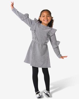 HEMA Kinderjurk ruffle glitter zilver (zilver)