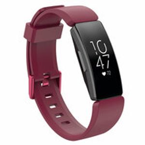 Fitbit Inspire 1 / HR / Ace 2 siliconen bandje met gesp - Maat: Small - wijnrood