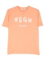 MSGM Kids t-shirt en coton à logo imprimé - Orange - thumbnail