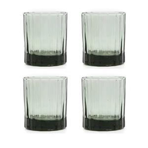 Brût Homeware, Set van 4, Whiskey Tumbler Reed 25 CL, groen