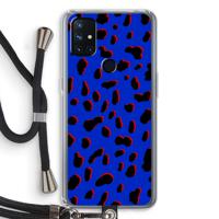 Blue Leopard: OnePlus Nord N10 5G Transparant Hoesje met koord - thumbnail