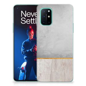 OnePlus 8T Bumper Hoesje Wood Concrete