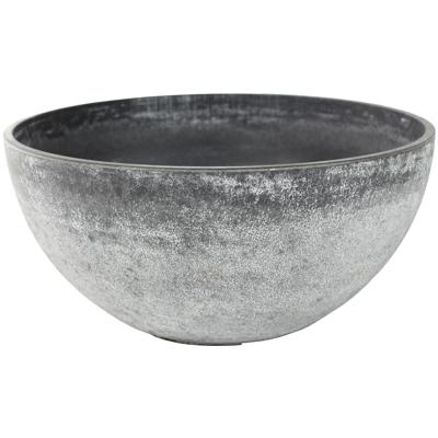 Ter Steege Bloempot/plantenpot schaal - kunststof - grijs - D35 x H17 cm