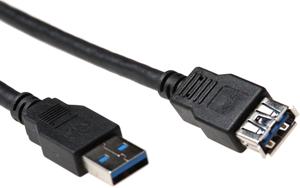 USB A 3.0 verlengkabel 2 meter zwart